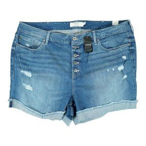 NWT Torrid First‎ At Fit Denim Shorts High Rise Size 24 ~ Blue MSRP $50